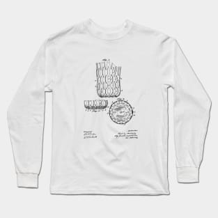 Pool Table Pocket Vintage Patent Hand Drawing Long Sleeve T-Shirt